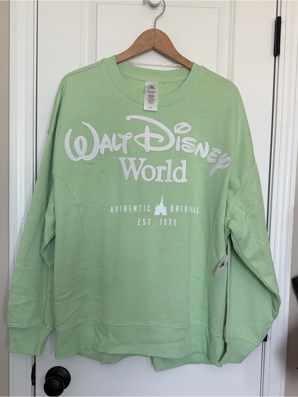 Disney Parks Mint Green Walt Disney World Pullover Sweatshirt Size Large NWT